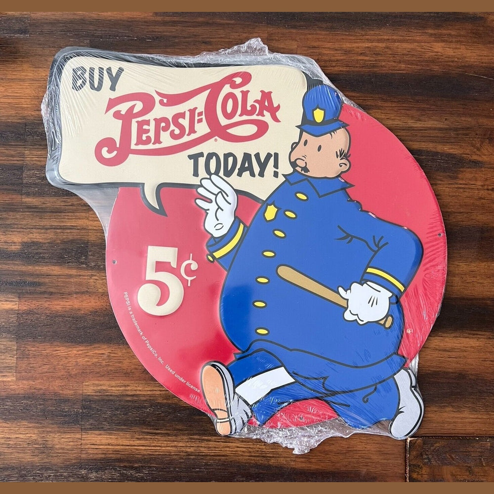 Pepsi-Cola Cops 5 Cent Pepsi Vintage Novelty Die Cut Embossed Sign 13" x 15" Home & Garden:Home Décor:Plaques & Signs Style Your Walls